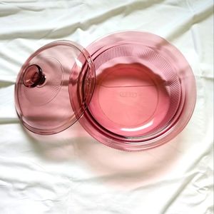 Vintage Corning VISION Pyrex Cranberry Purple Casserole Dish & Lid